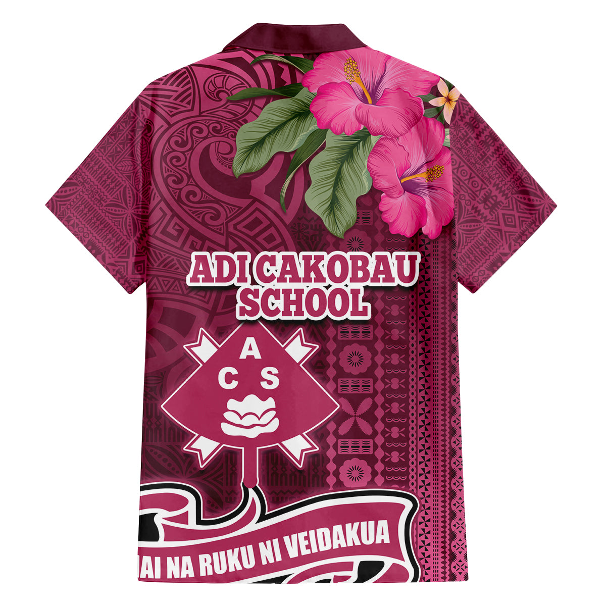 Fiji Adi Cakobau School Family Matching Summer Maxi Dress and Hawaiian Shirt Tropical Flower and Tapa Pattern LT03 - Polynesian Pride