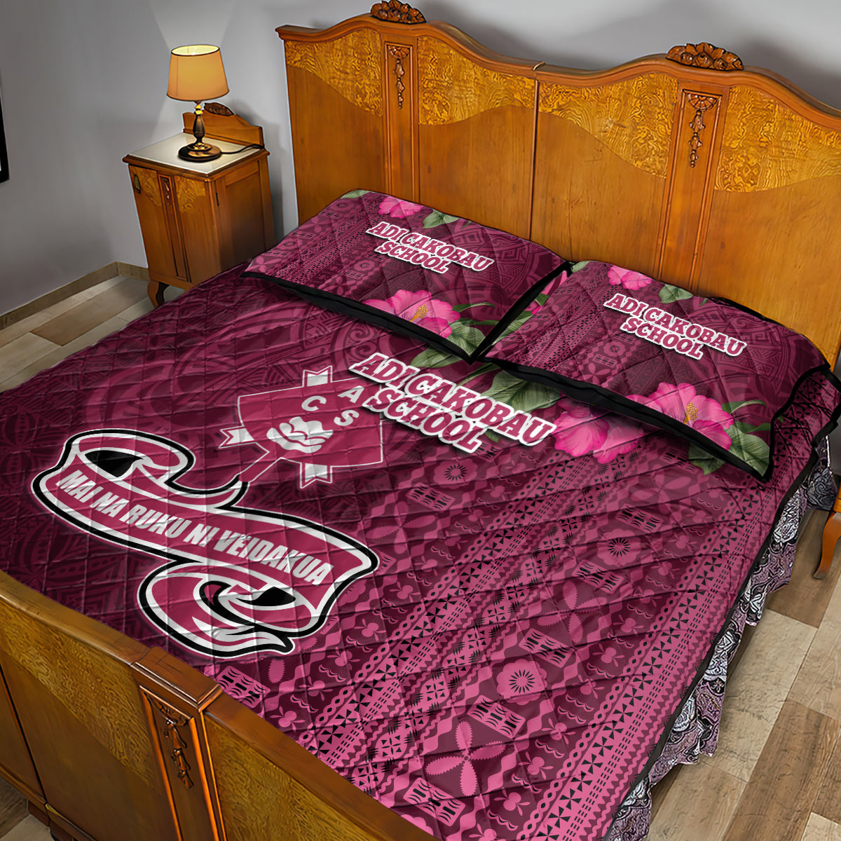 Fiji Adi Cakobau School Quilt Bed Set Tropical Flower and Tapa Pattern LT03 - Polynesian Pride