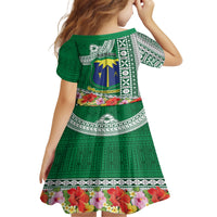 Fiji Natabua High School Family Matching Tank Maxi Dress and Hawaiian Shirt Tropical Flower and Tapa Pattern Green Style LT03 - Polynesian Pride