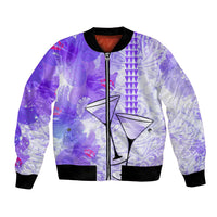Hawaiian Cocktail Valentine Day Bomber Jacket Hibiscus Kakau Pattern Purple Version LT03 Unisex Purple - Polynesian Pride