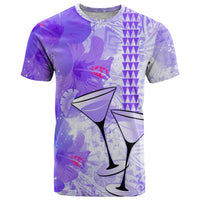 Hawaiian Cocktail Valentine Day T Shirt Hibiscus Kakau Pattern Purple Version LT03 Purple - Polynesian Pride