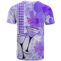 Hawaiian Cocktail Valentine Day T Shirt Hibiscus Kakau Pattern Purple Version LT03 - Polynesian Pride