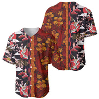 Pan-Pacific Festival Baseball Jersey Hawaiian Tribal and Japanese Pattern Together Culture