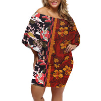 Pan-Pacific Festival Family Matching Off Shoulder Short Dress and Hawaiian Shirt Hawaiian Tribal and Japanese Pattern Together Culture