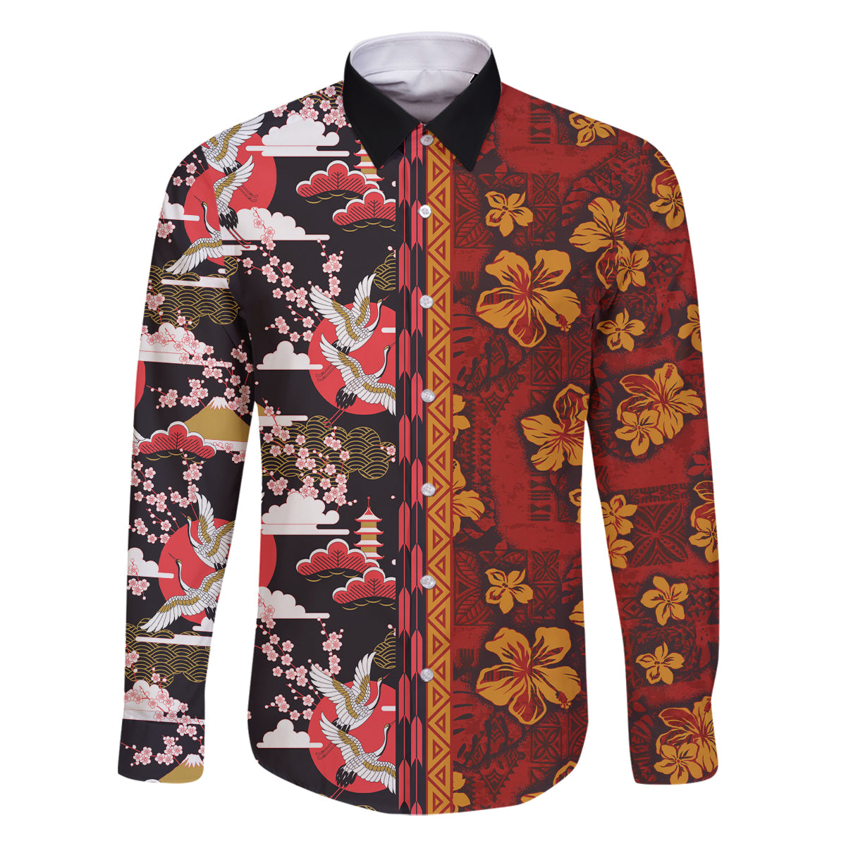 Pan-Pacific Festival Family Matching Summer Maxi Dress and Hawaiian Shirt Hawaiian Tribal and Japanese Pattern Together Culture