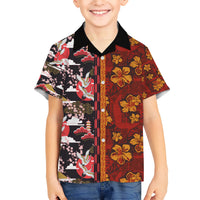 Pan-Pacific Festival Kid Hawaiian Shirt Hawaiian Tribal and Japanese Pattern Together Culture