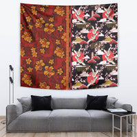 Pan-Pacific Festival Tapestry Hawaiian Tribal and Japanese Pattern Together Culture