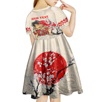 Personalised Japanese Culture Hawaii Style Kid Short Sleeve Dress Japanese Samurai with Hawaiian Pattern LT03 - Polynesian Pride