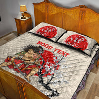 Personalised Pan-Pacific Festival Quilt Bed Set Japanese Samurai with Hawaiian Pattern