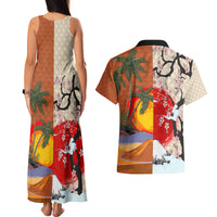Pan-Pacific Festival Couples Matching Tank Maxi Dress and Hawaiian Shirt Mauna Kea and Fuji Mountains