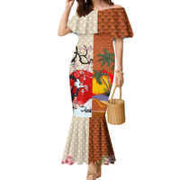 Pan-Pacific Festival Family Matching Mermaid Dress and Hawaiian Shirt Mauna Kea and Fuji Mountains