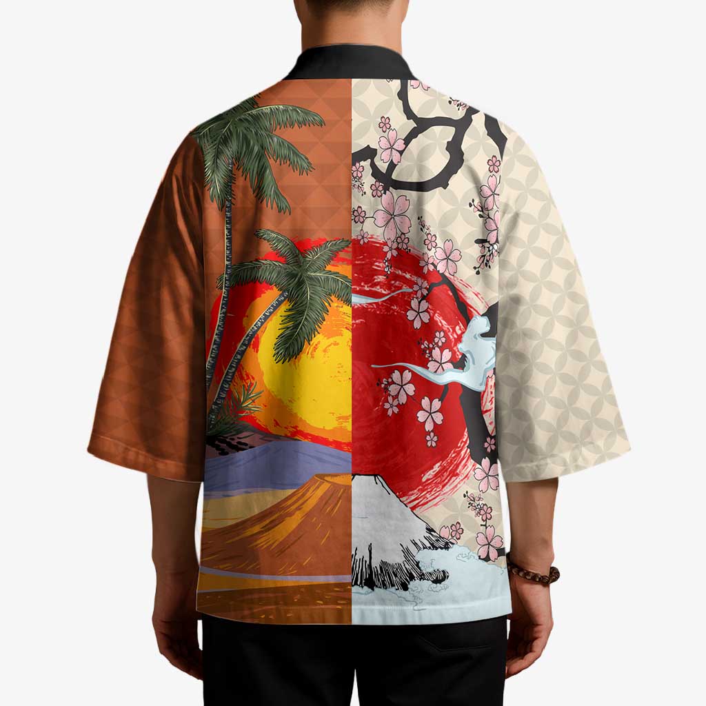 Japanese Culture Hawaii Style Kimono Mauna Kea and Fuji Mountains - Polynesian Pride
