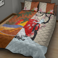 Pan-Pacific Festival Quilt Bed Set Mauna Kea and Fuji Mountains