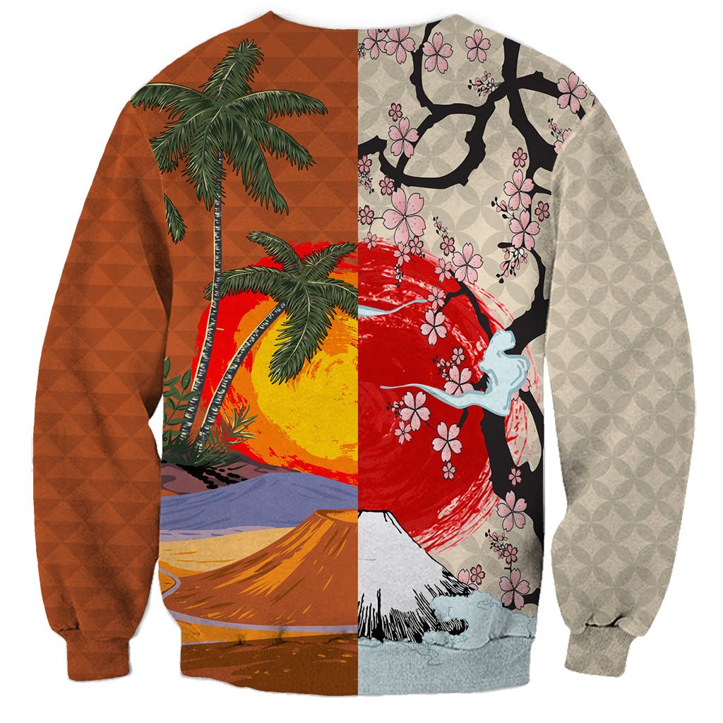 Pan-Pacific Festival Sweatshirt Mauna Kea and Fuji Mountains