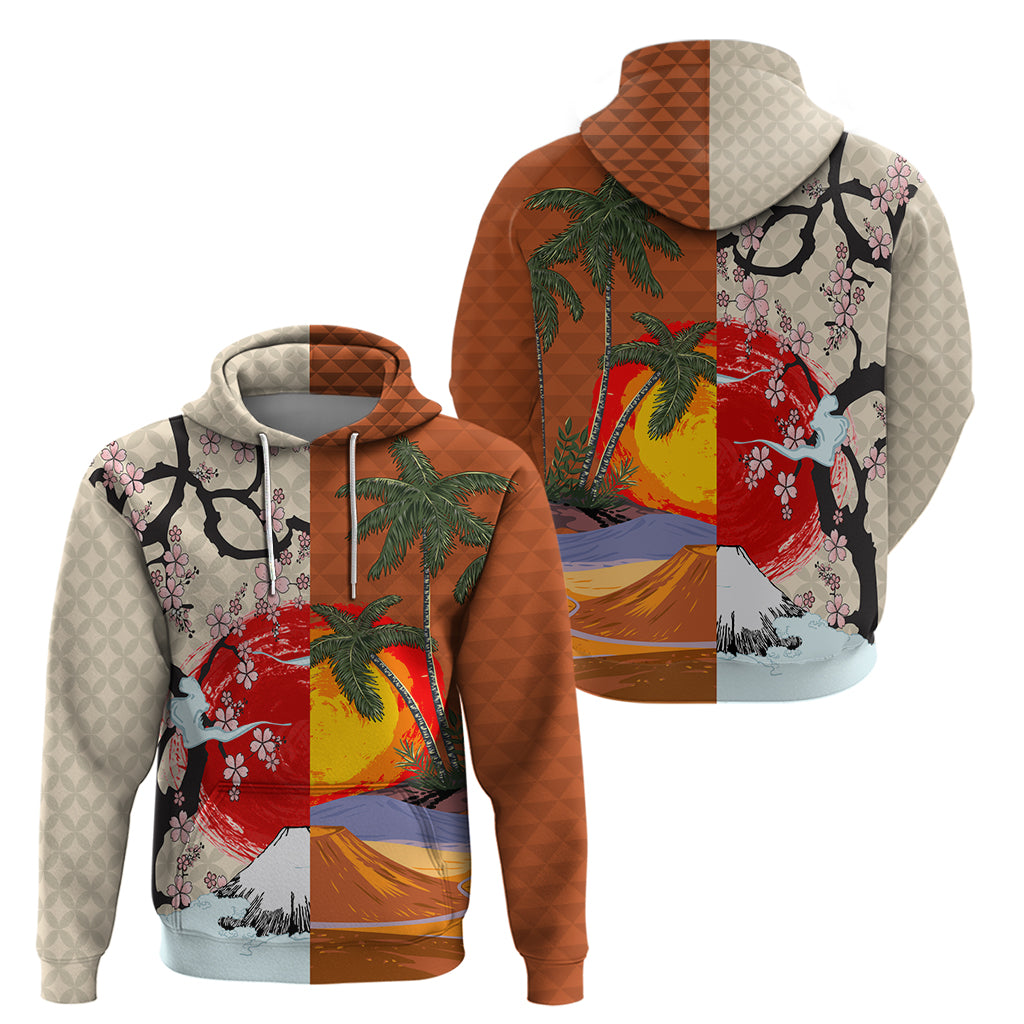 Pan-Pacific Festival Zip Hoodie Mauna Kea and Fuji Mountains