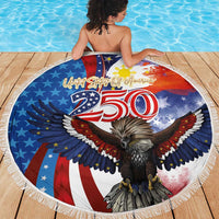 Philippines and United States Semiquincentennial Beach Blanket Eagle and National Flag Style