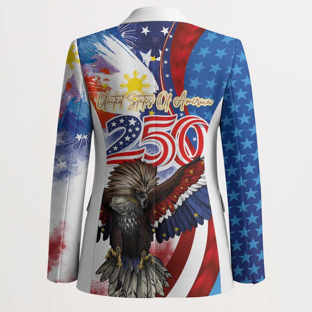 Philippines and United States Semiquincentennial Blazer Eagle and National Flag Style