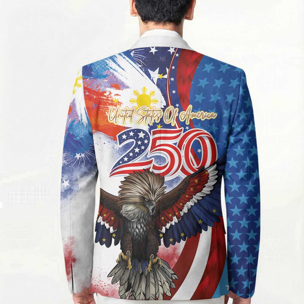 Philippines and United States Semiquincentennial Blazer Eagle and National Flag Style