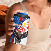 Philippines and United States Semiquincentennial 4 in 1 Can Cooler Tumbler Eagle and National Flag Style