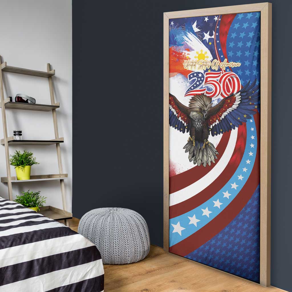 Philippines and United States Semiquincentennial Door Cover Eagle and National Flag Style