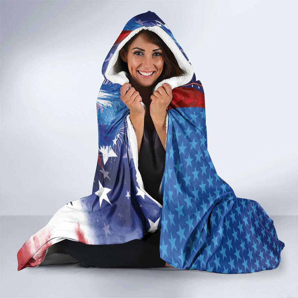 Philippines and United States Semiquincentennial Hooded Blanket Eagle and National Flag Style