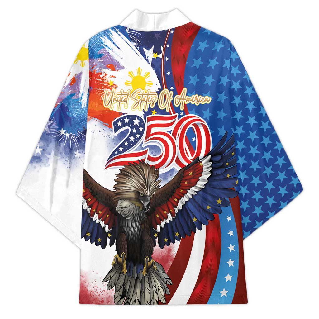 Philippines and United States Semiquincentennial Kimono Eagle and National Flag Style LT03 - Polynesian Pride