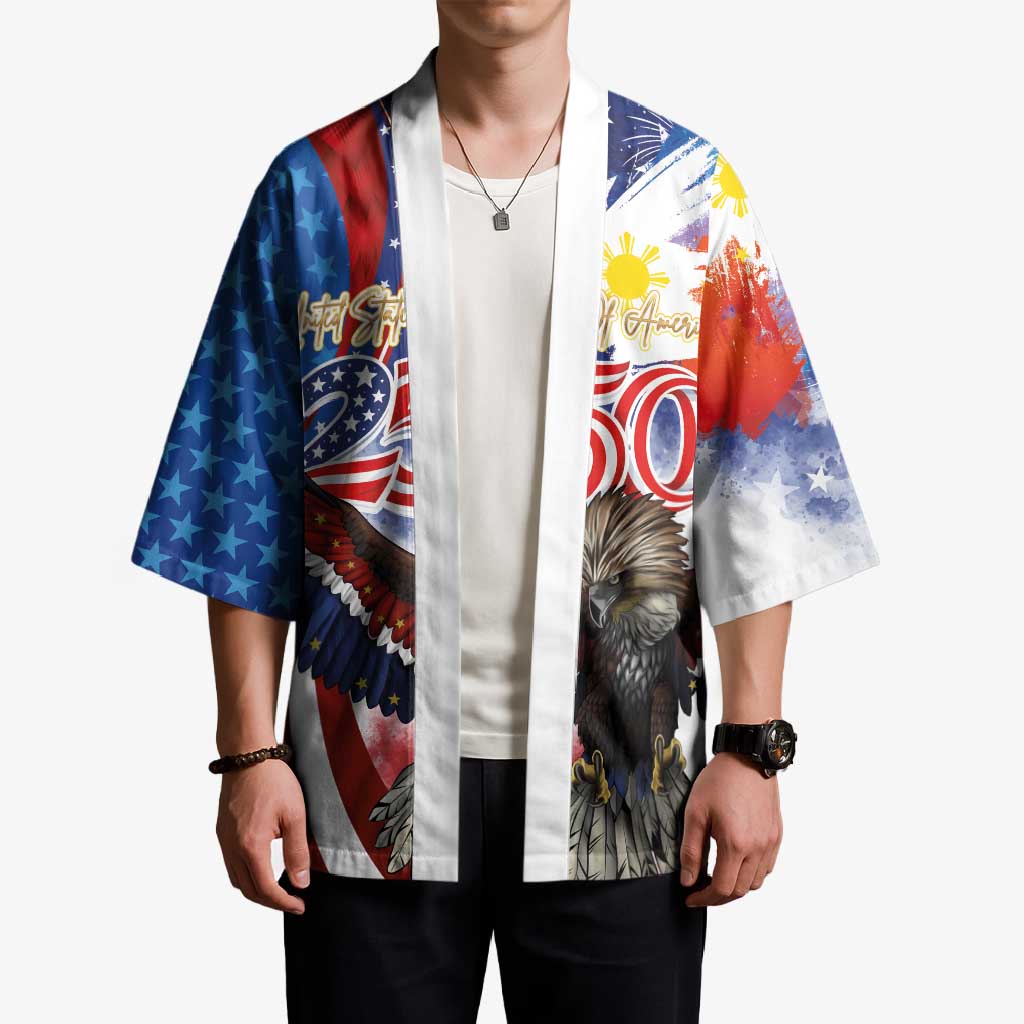 Philippines and United States Semiquincentennial Kimono Eagle and National Flag Style LT03 - Polynesian Pride