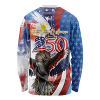 Philippines and United States Semiquincentennial Long Sleeve Shirt Eagle and National Flag Style