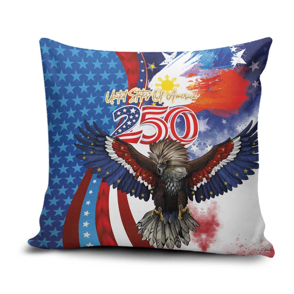 Philippines and United States Semiquincentennial Pillow Cover Eagle and National Flag Style LT03 Multicolor - Polynesian Pride
