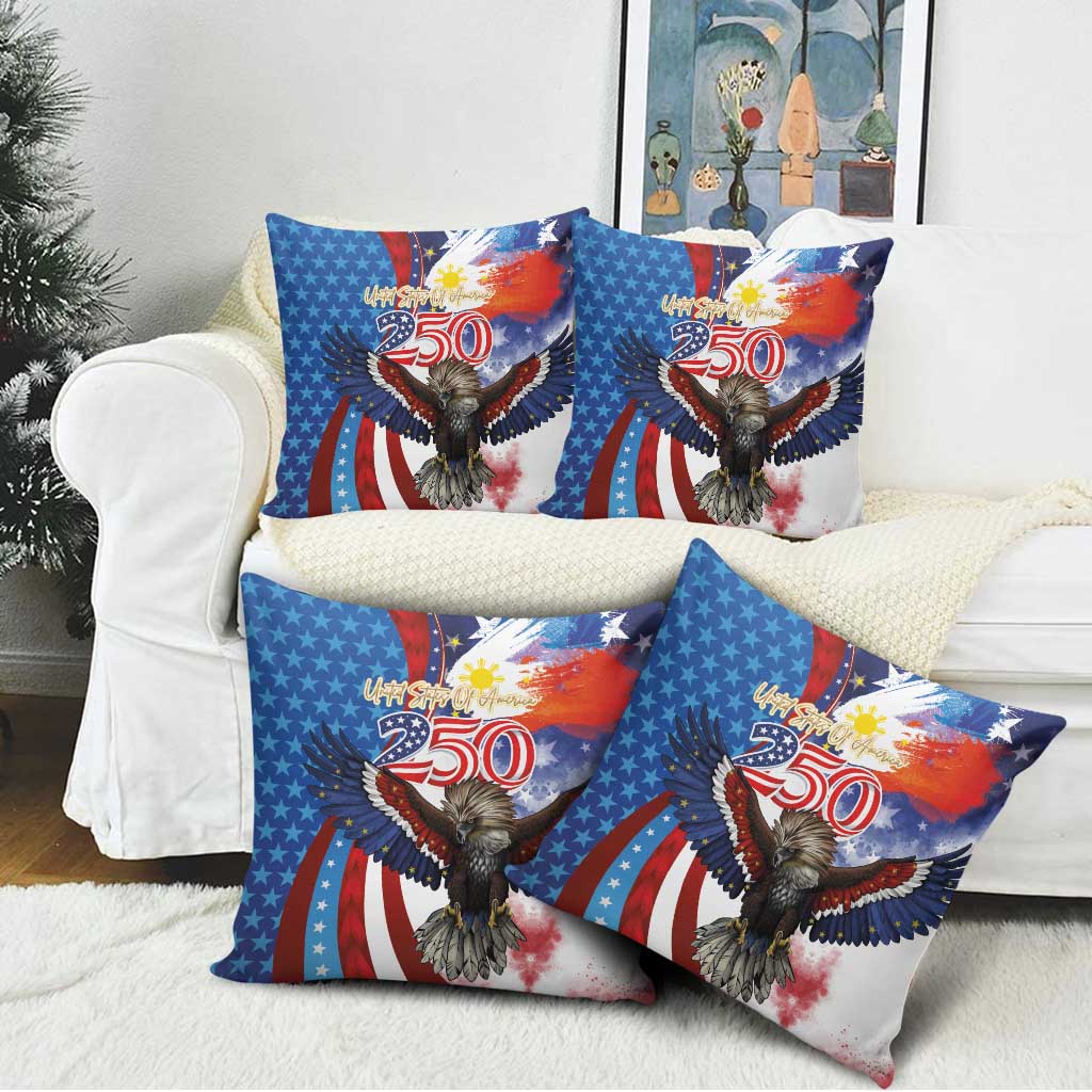 Philippines and United States Semiquincentennial Pillow Cover Eagle and National Flag Style LT03 - Polynesian Pride