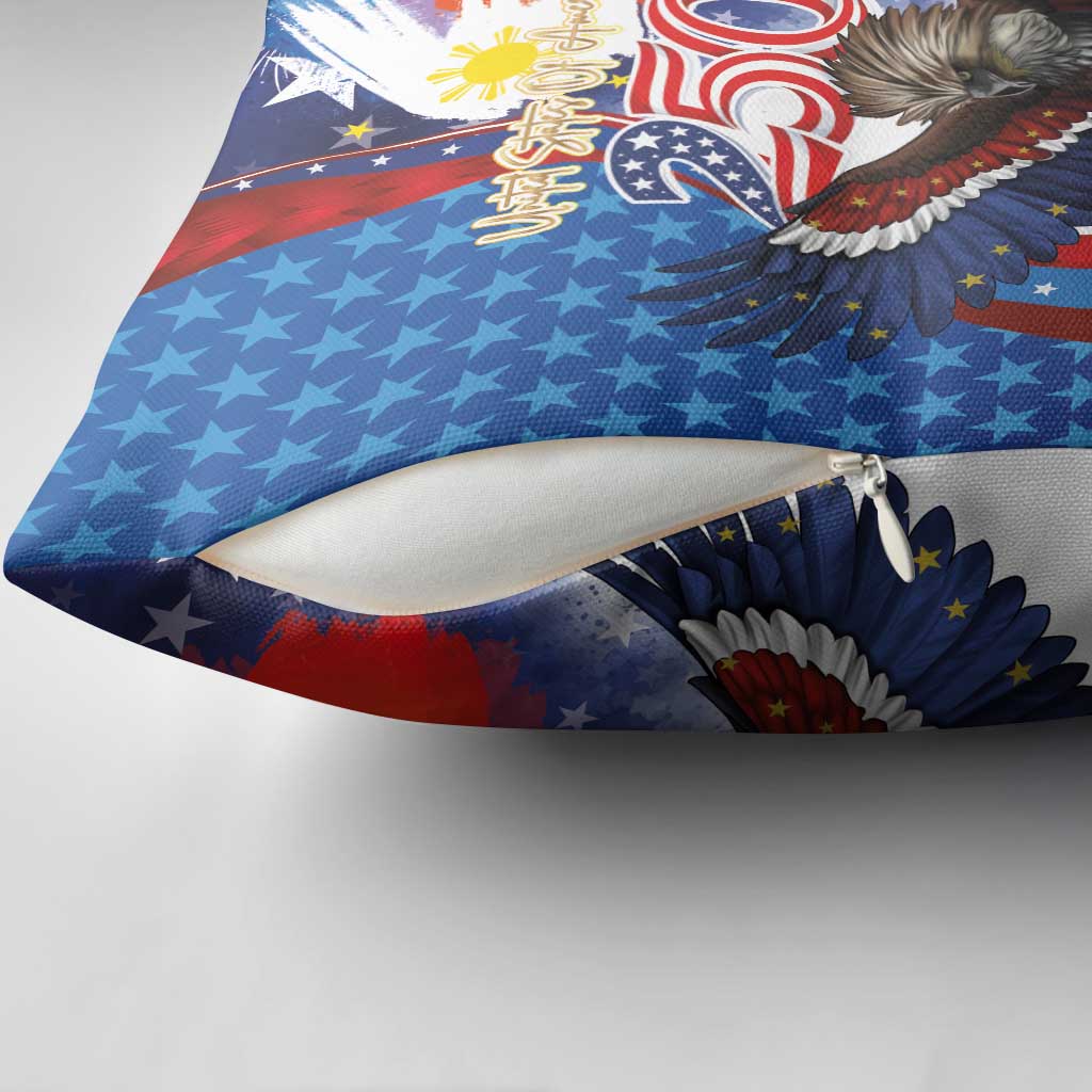 Philippines and United States Semiquincentennial Pillow Cover Eagle and National Flag Style LT03 - Polynesian Pride