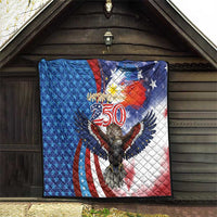 Philippines and United States Semiquincentennial Quilt Eagle and National Flag Style