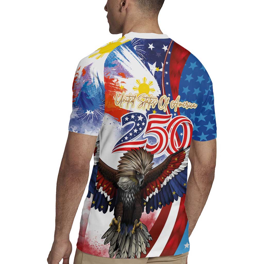 Philippines and United States Semiquincentennial Rugby Jersey Eagle and National Flag Style