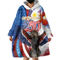 Philippines and United States Semiquincentennial Wearable Blanket Hoodie Eagle and National Flag Style LT03 - Polynesian Pride