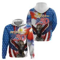 Philippines and United States Semiquincentennial Zip Hoodie Eagle and National Flag Style