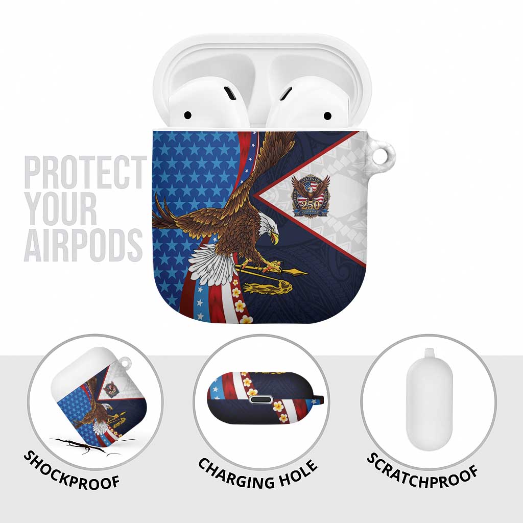 American Samoa and United States Semiquincentennial AirPods Case Bald Eagle with National Flag Style