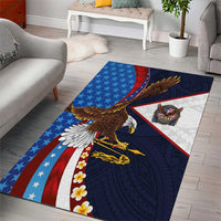 American Samoa and United States Semiquincentennial Area Rug Bald Eagle with National Flag Style LT03 - Polynesian Pride