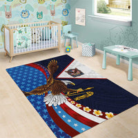 American Samoa and United States Semiquincentennial Area Rug Bald Eagle with National Flag Style LT03 - Polynesian Pride