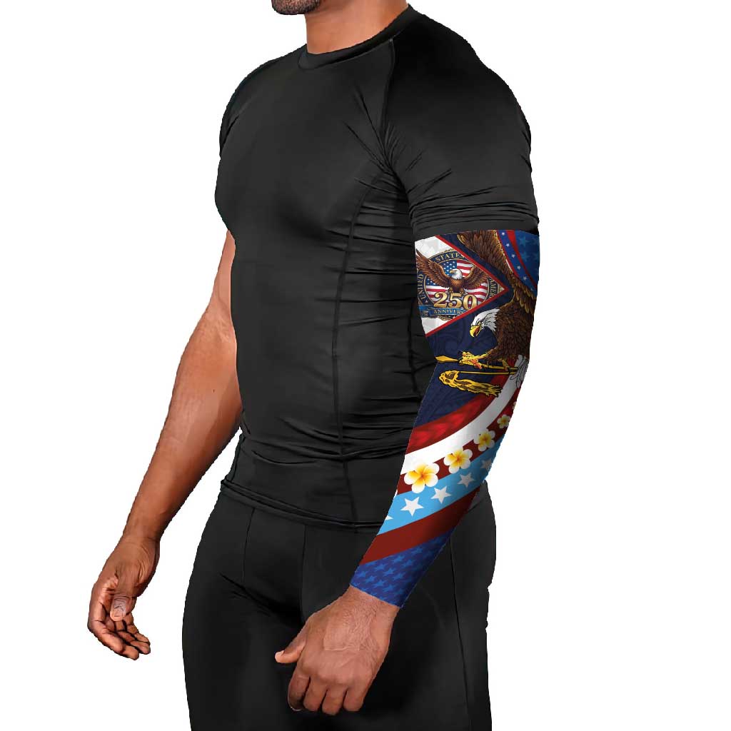 American Samoa and United States Semiquincentennial Arm Sleeves Bald Eagle with National Flag Style