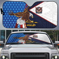 American Samoa and United States Semiquincentennial Auto Sun Shade Bald Eagle with National Flag Style LT03 Multicolor - Polynesian Pride