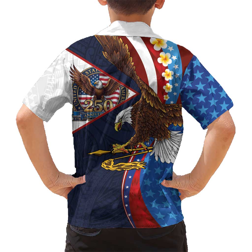 American Samoa and United States Semiquincentennial Family Matching Mermaid Dress and Hawaiian Shirt Bald Eagle with National Flag Style