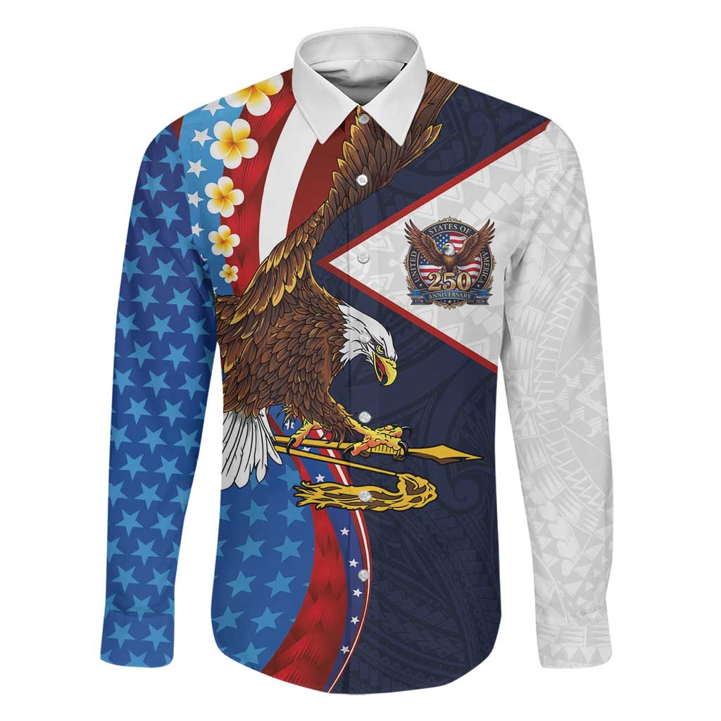American Samoa and United States Semiquincentennial Family Matching Mermaid Dress and Hawaiian Shirt Bald Eagle with National Flag Style