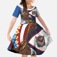 American Samoa and United States Semiquincentennial Family Matching Puletasi and Hawaiian Shirt Bald Eagle with National Flag Style