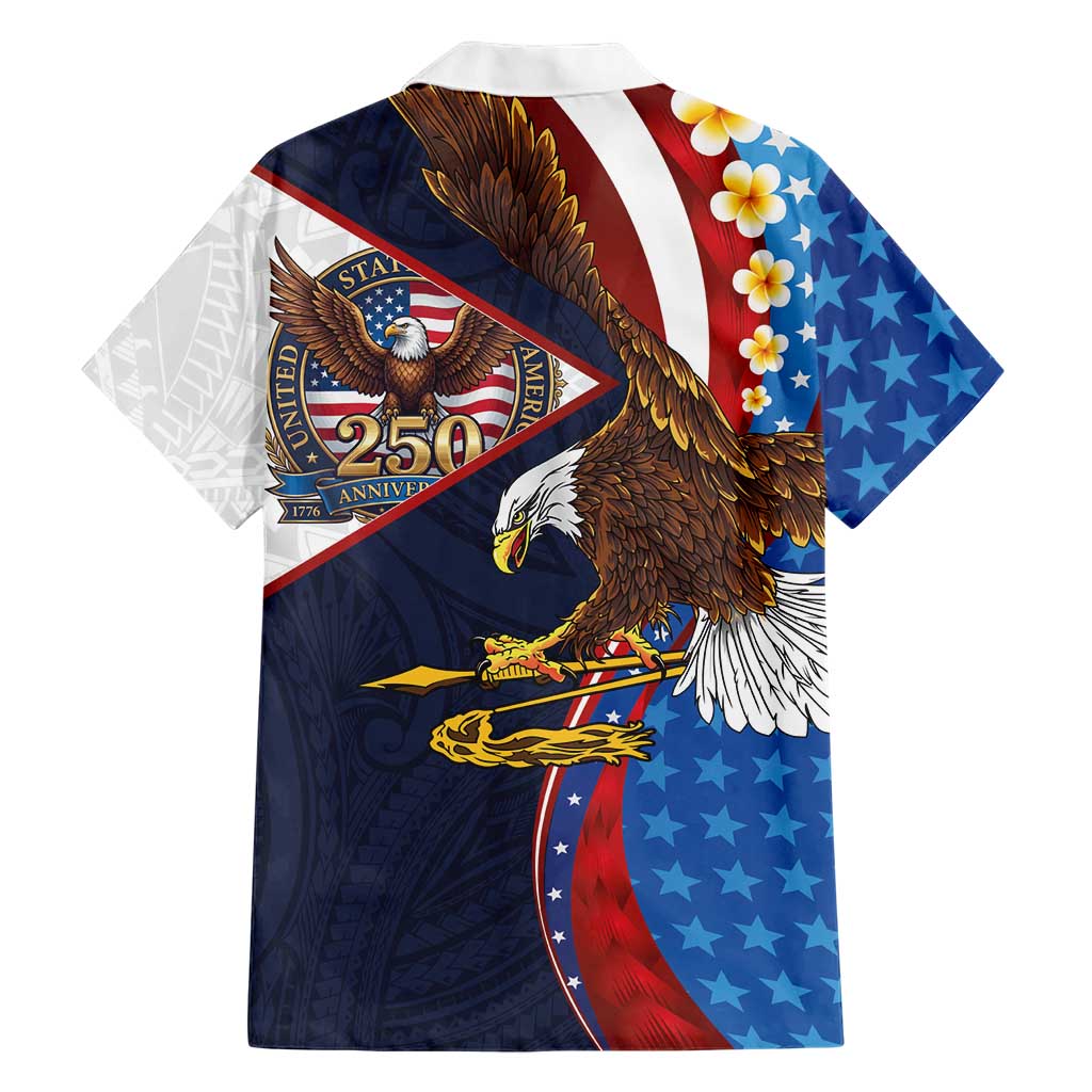 American Samoa and United States Semiquincentennial Family Matching Summer Maxi Dress and Hawaiian Shirt Bald Eagle with National Flag Style