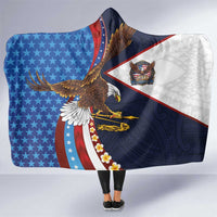 American Samoa and United States Semiquincentennial Hooded Blanket Bald Eagle with National Flag Style