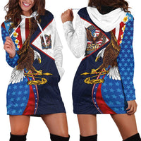 American Samoa and United States Semiquincentennial Hoodie Dress Bald Eagle with National Flag Style