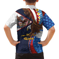 American Samoa and United States Semiquincentennial Kid Hawaiian Shirt Bald Eagle with National Flag Style