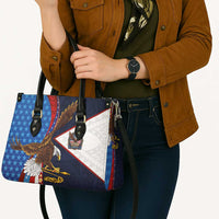American Samoa and United States Semiquincentennial Leather Bag Bald Eagle with National Flag Style