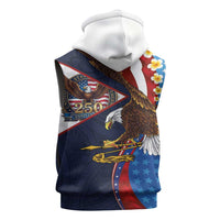 American Samoa and United States Semiquincentennial Sleeveless Hoodie Bald Eagle with National Flag Style LT03 - Polynesian Pride