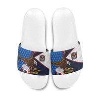 American Samoa and United States Semiquincentennial Slide Sandals Bald Eagle with National Flag Style LT03 Multicolor - Polynesian Pride